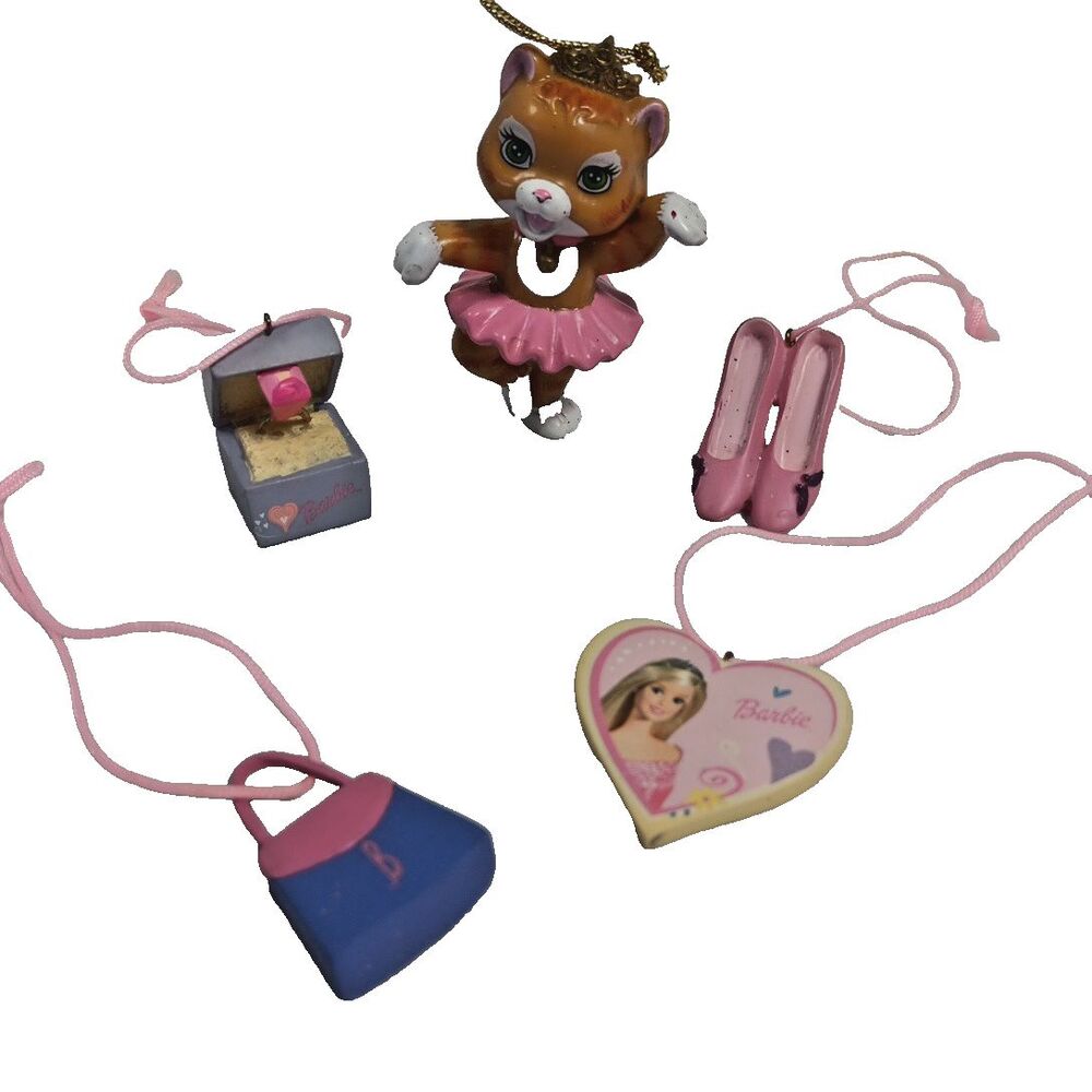 Barbie Christmas Twyla Mini Ballerina Shoes Heart Charm Ring Box Ornaments Charm